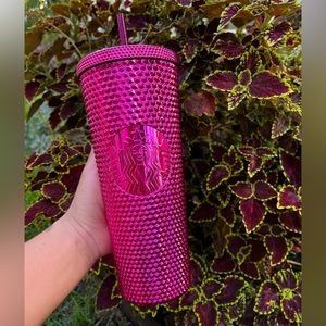 Starbucks sangria Bling' Magenta Pink Metallic
Chrome Studded Tumble D
